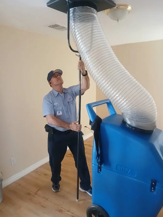 Mini Split Installation technician using HEPA equipment in Winnetka